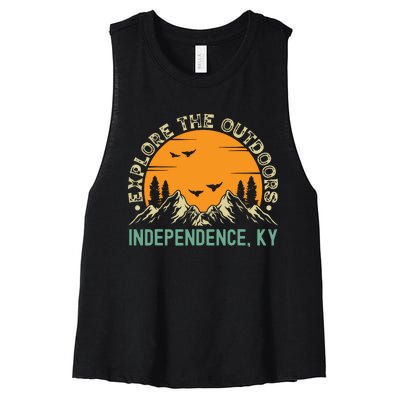 Independence Kentucky Explore The Outdoors Women's Racerback Cropped Tank