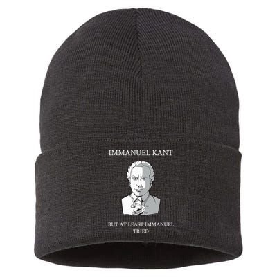 Immanuel Kant Funny Philosophy Saying Gift Sustainable Knit Beanie