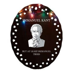 Immanuel Kant Funny Philosophy Saying Gift Ceramic Oval Ornament