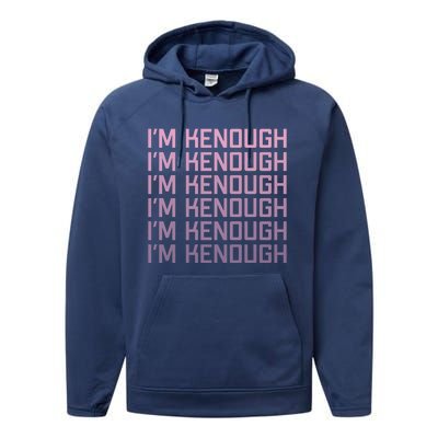 Im Kenough Funny Movie Slogan Fashion Statement Kenergy Trendy Saying Ringer Performance Fleece Hoodie