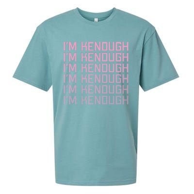 Im Kenough Funny Movie Slogan Fashion Statement Kenergy Trendy Saying Ringer Sueded Cloud Jersey T-Shirt