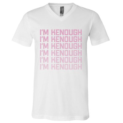 Im Kenough Funny Movie Slogan Fashion Statement Kenergy Trendy Saying Ringer V-Neck T-Shirt