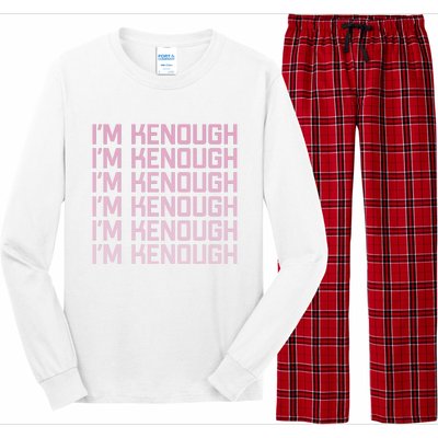 Im Kenough Funny Movie Slogan Fashion Statement Kenergy Trendy Saying Ringer Long Sleeve Pajama Set