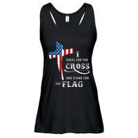 I Kneel For The Cross And Stand For The Flag Ladies Essential Flowy Tank