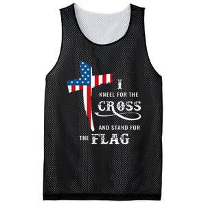 I Kneel For The Cross And Stand For The Flag Mesh Reversible Basketball Jersey Tank