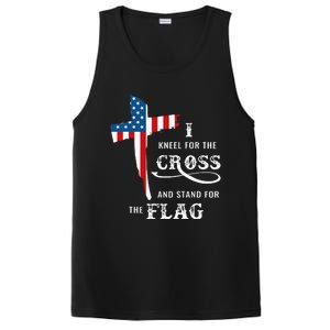 I Kneel For The Cross And Stand For The Flag PosiCharge Competitor Tank