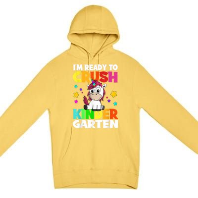 Ids Kinder Girl Unicorn First Day Of Kindergarten Premium Pullover Hoodie