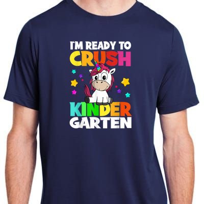 Ids Kinder Girl Unicorn First Day Of Kindergarten Adult ChromaSoft Performance T-Shirt