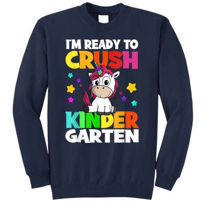 Ids Kinder Girl Unicorn First Day Of Kindergarten Tall Sweatshirt