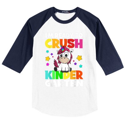 Ids Kinder Girl Unicorn First Day Of Kindergarten Baseball Sleeve Shirt