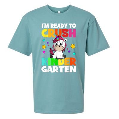 Ids Kinder Girl Unicorn First Day Of Kindergarten Sueded Cloud Jersey T-Shirt