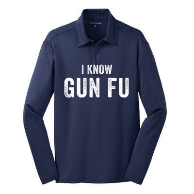 I Know Gun Fu Funny Gun Lover Gun Kata Bullet Ballet Gymnastic Gunplay Silk Touch Performance Long Sleeve Polo