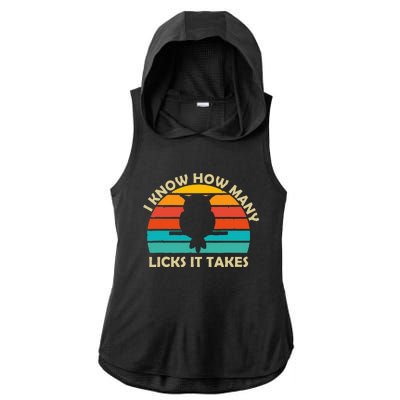 I Know How Many Licks It Takes Funny Candy Lover Lollipop Ladies PosiCharge Tri-Blend Wicking Draft Hoodie Tank