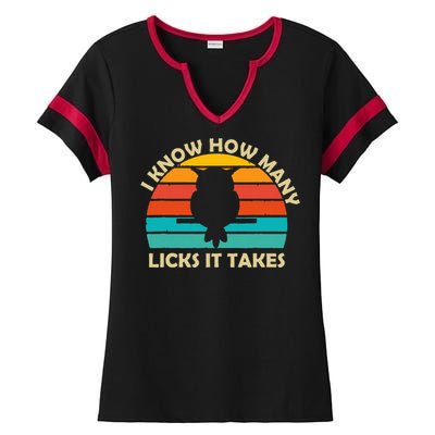 I Know How Many Licks It Takes Funny Candy Lover Lollipop Ladies Halftime Notch Neck Tee