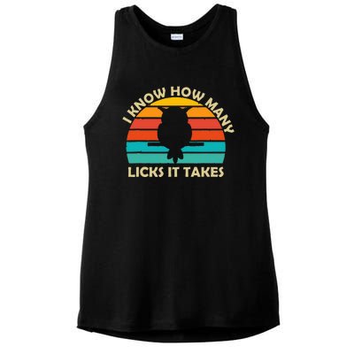 I Know How Many Licks It Takes Funny Candy Lover Lollipop Ladies PosiCharge Tri-Blend Wicking Tank