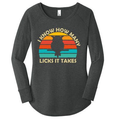 I Know How Many Licks It Takes Funny Candy Lover Lollipop Women's Perfect Tri Tunic Long Sleeve Shirt