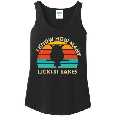 I Know How Many Licks It Takes Funny Candy Lover Lollipop Ladies Essential Tank