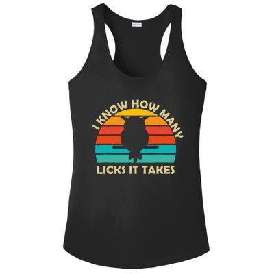 I Know How Many Licks It Takes Funny Candy Lover Lollipop Ladies PosiCharge Competitor Racerback Tank