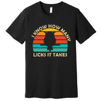 I Know How Many Licks It Takes Funny Candy Lover Lollipop Premium T-Shirt