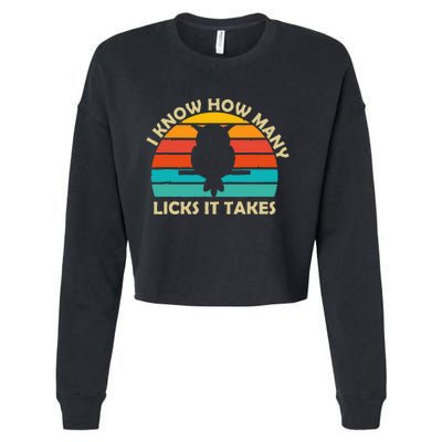 I Know How Many Licks It Takes Funny Candy Lover Lollipop Cropped Pullover Crew