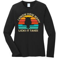 I Know How Many Licks It Takes Funny Candy Lover Lollipop Ladies Long Sleeve Shirt