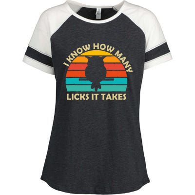 I Know How Many Licks It Takes Funny Candy Lover Lollipop Enza Ladies Jersey Colorblock Tee