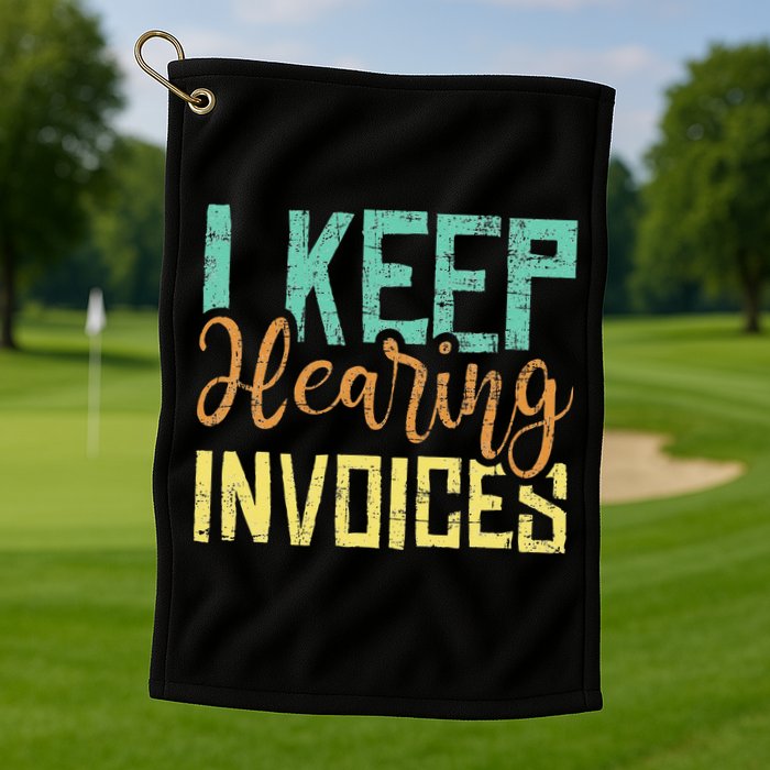 I Keep Hearing Invoices Accountant Bookkeeper Tax Auditor Golf Towel
