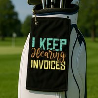 I Keep Hearing Invoices Accountant Bookkeeper Tax Auditor Golf Towel
