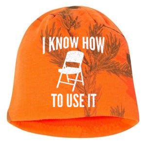 I Know How To Use It Folding Chair Kati - Camo Knit Beanie