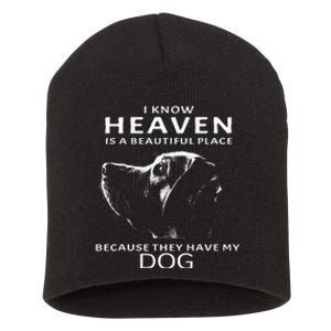 I Know Heaven Is A Beautiful Place Because They Have My Dog Short Acrylic Beanie