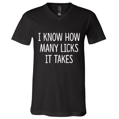 I Know How Many Licks It Takes V-Neck T-Shirt