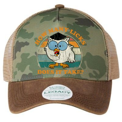 I Know How Many Licks It Takes Funny Owl Distressed Vintage Style Legacy Tie Dye Trucker Hat