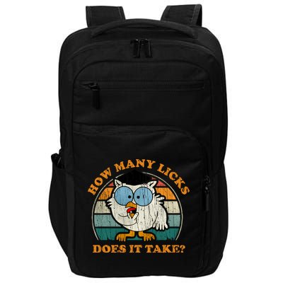 I Know How Many Licks It Takes Funny Owl Distressed Vintage Style Impact Tech Backpack