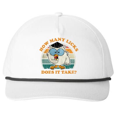 I Know How Many Licks It Takes Funny Owl Distressed Vintage Style Snapback Five-Panel Rope Hat