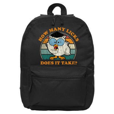 I Know How Many Licks It Takes Funny Owl Distressed Vintage Style 16 in Basic Backpack