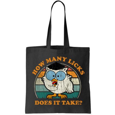 I Know How Many Licks It Takes Funny Owl Distressed Vintage Style Bag