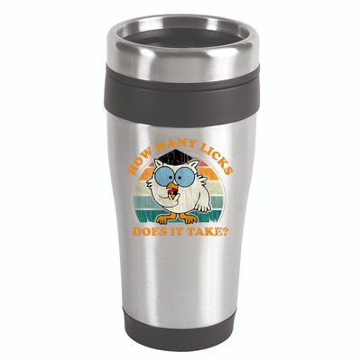 I Know How Many Licks It Takes Funny Owl Distressed Vintage Style 16oz Travel Tumbler
