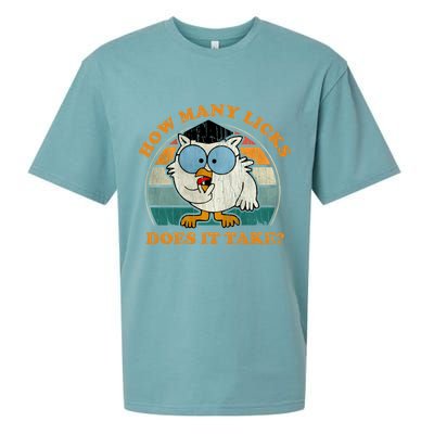 I Know How Many Licks It Takes Funny Owl Distressed Vintage Style Sueded Cloud Jersey T-Shirt