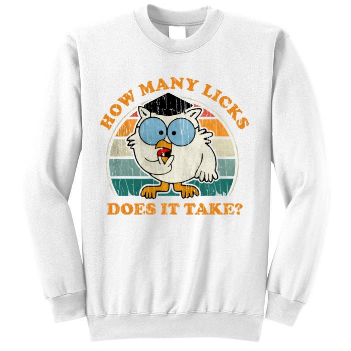 I Know How Many Licks It Takes Funny Owl Distressed Vintage Style Sweatshirt
