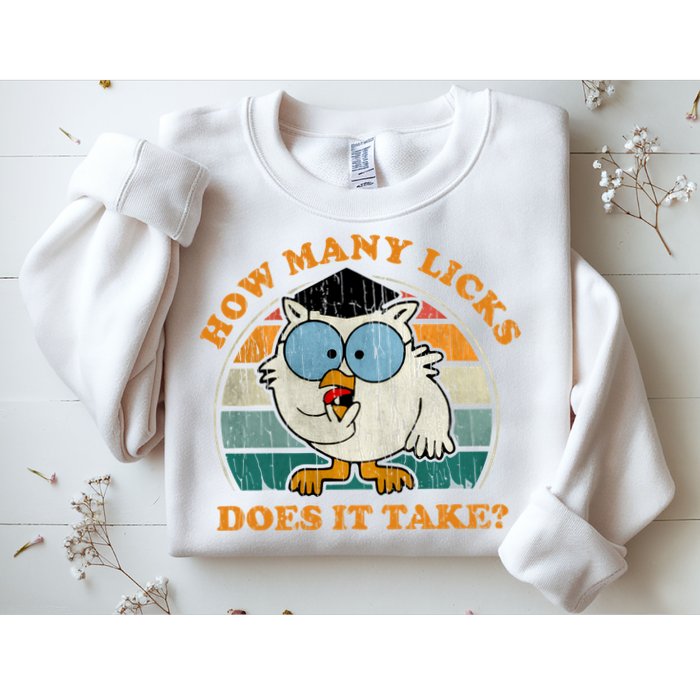 I Know How Many Licks It Takes Funny Owl Distressed Vintage Style Sweatshirt