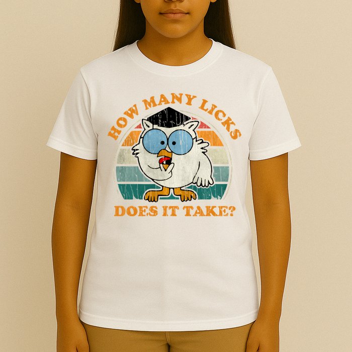 I Know How Many Licks It Takes Funny Owl Distressed Vintage Style T-Shirt