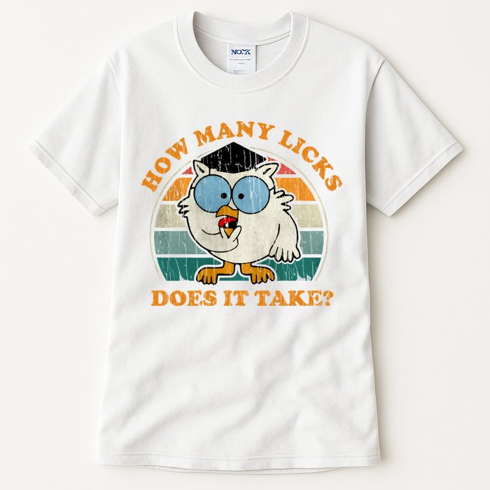 I Know How Many Licks It Takes Funny Owl Distressed Vintage Style Tall T-Shirt