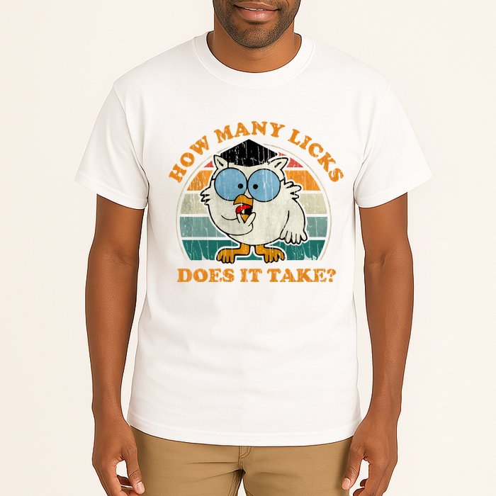 I Know How Many Licks It Takes Funny Owl Distressed Vintage Style Tall T-Shirt