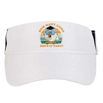 I Know How Many Licks It Takes Funny Owl Distressed Vintage Style Adult Drive Performance Visor