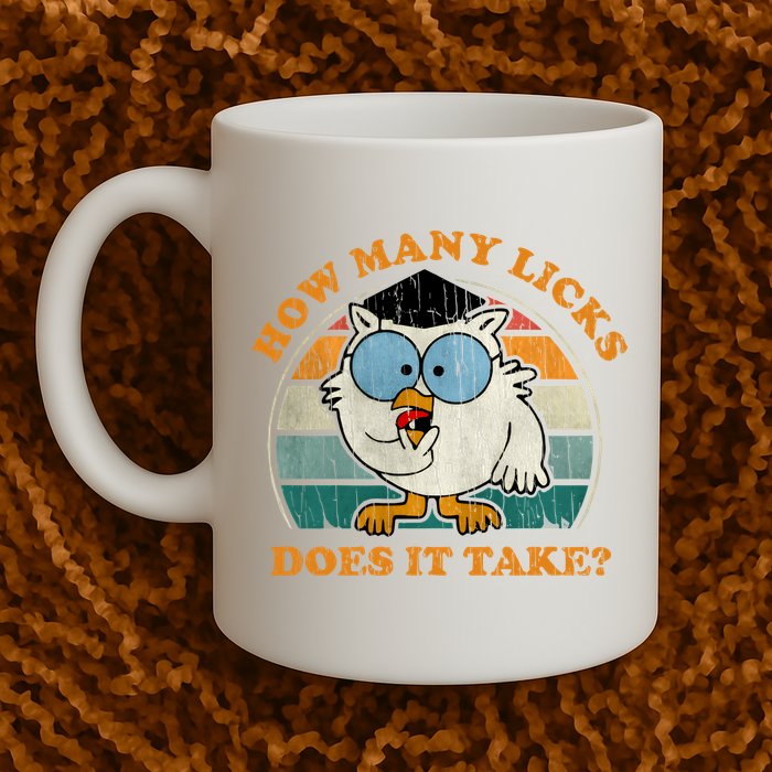 I Know How Many Licks It Takes Funny Owl Distressed Vintage Style Mug