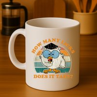 I Know How Many Licks It Takes Funny Owl Distressed Vintage Style Mug