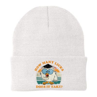 I Know How Many Licks It Takes Funny Owl Distressed Vintage Style Knit Cap Winter Beanie