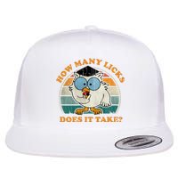 I Know How Many Licks It Takes Funny Owl Distressed Vintage Style Flat Bill Trucker Hat