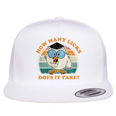 I Know How Many Licks It Takes Funny Owl Distressed Vintage Style Flat Bill Trucker Hat