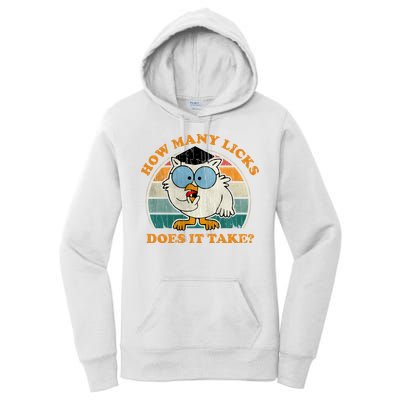 I Know How Many Licks It Takes Funny Owl Distressed Vintage Style Women's Pullover Hoodie